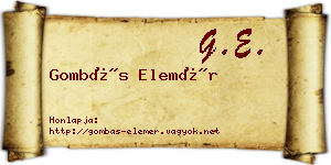 Gombás Elemér névjegykártya